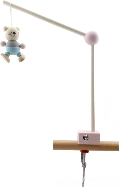 Hess soporte de madera para móvil/carrusel sobre la cuna – rosa, con abrazadera fija