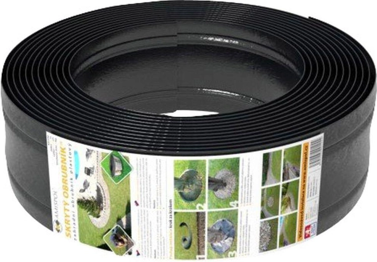 Borde de césped de plástico 12,5 cm × 6 m para parterres y senderos
