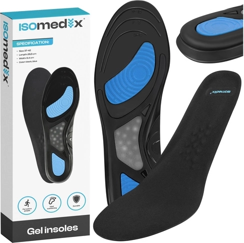 Plantillas de gel amortiguadoras para zapatos Isomedix 42–46 (1 par)