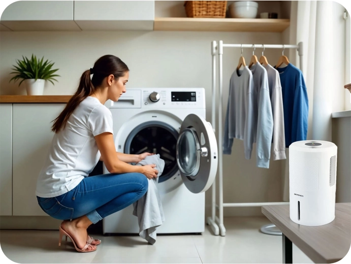 Reducción eficaz de la humedad y secado más rápido de la ropa