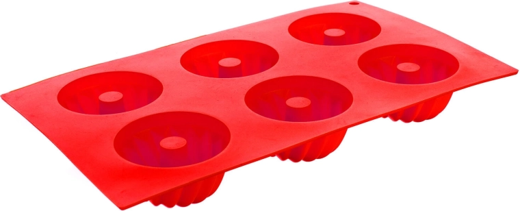 Molde de silicona para mini bizcochos CULINARIA, 6 uds, rojo