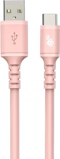 Cable de silicona USB-USB C 1 m rosa