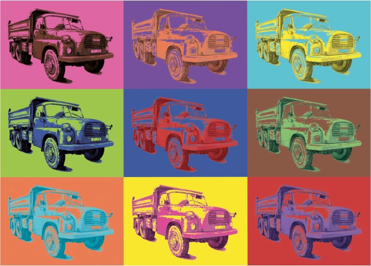 Tatra icónica en estilo pop art