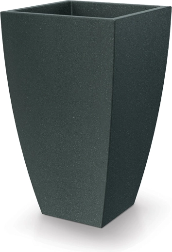 Maceta Mooda Square 40 × 40 cm, granito negro, altura 65 cm