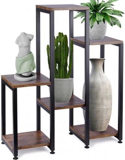 Soporte metálico para plantas multinivel de 80 cm