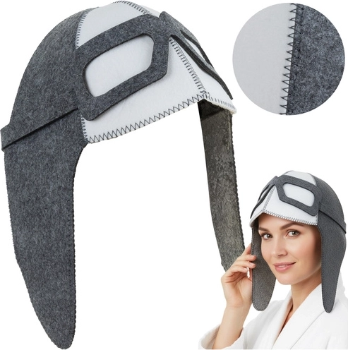 Gorro de sauna de fieltro tipo piloto Isomedix