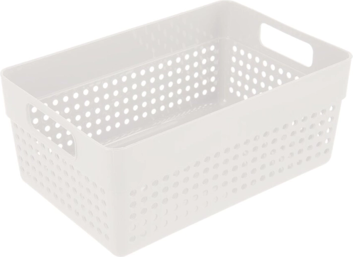 Cesta de almacenamiento Terra de polipropileno blanca 23,5 × 15,5 × 10 cm