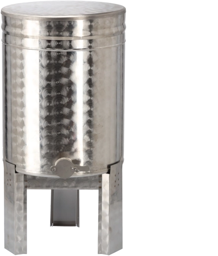 Decantador de miel de acero inoxidable 63 l con soporte, válvula y tapa