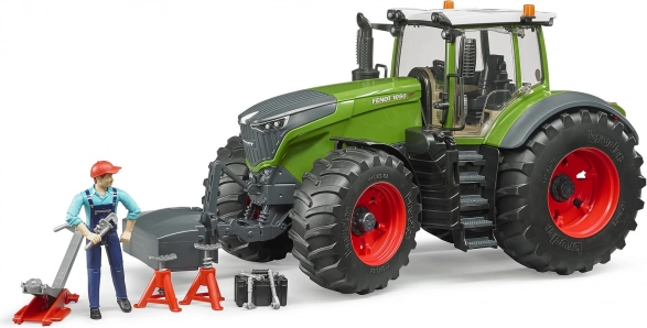 Tractor Bruder Fendt 1050 Vario con mecánico y herramientas de taller 1:16
