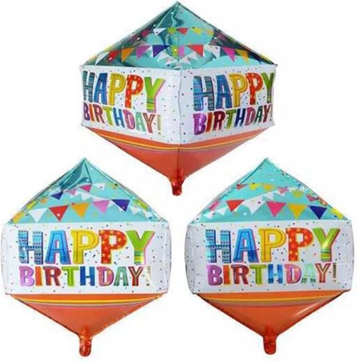 Globo de foil Happy Birthday diamante 40 × 74 cm