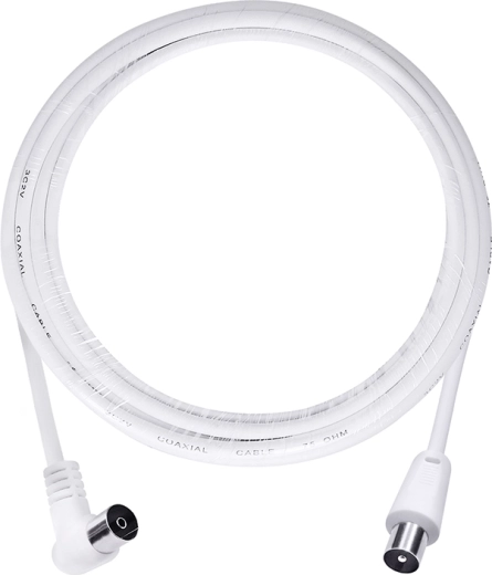 Cable coaxial de antena Solight 3C2V con conectores combinados, 5 m, blanco
