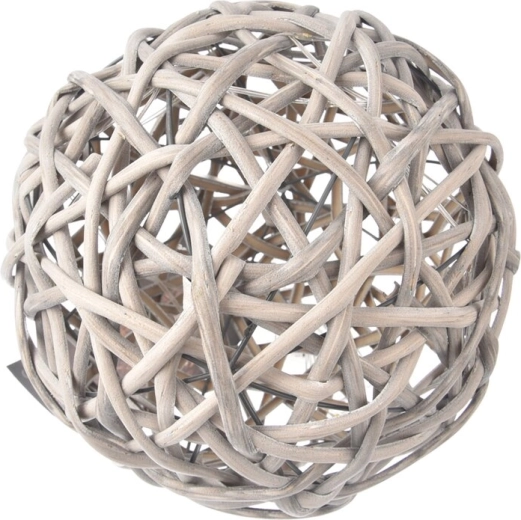 Bola de luz LED de ratán gris 20 cm con temporizador