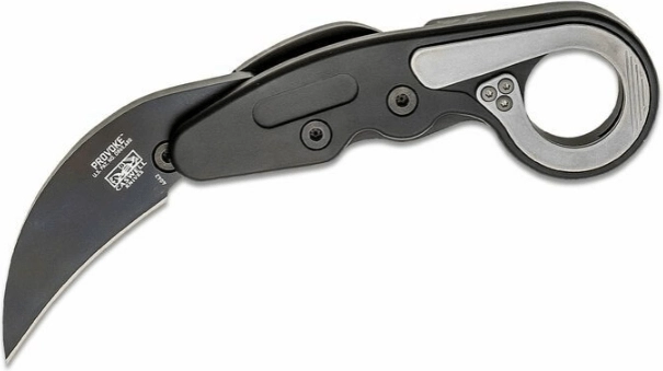 CRKT Provoke Black karambit táctico negro con acabado de titanio