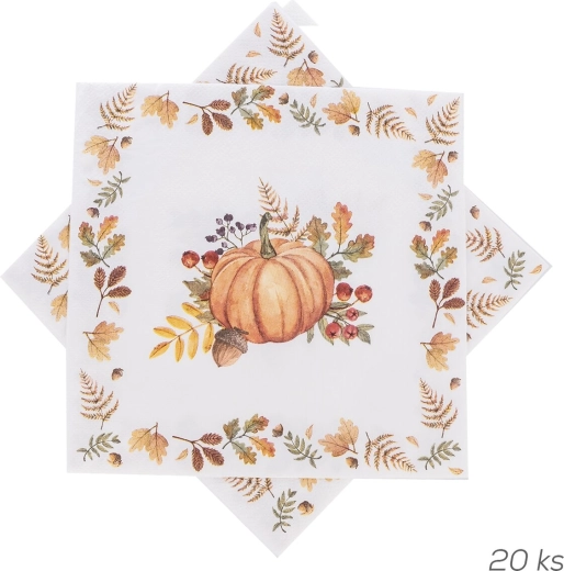 Servilletas de papel Otoño con motivo de calabazas 33 × 33 cm (20 uds)