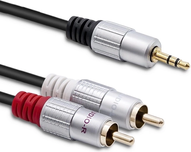 Cable 2xRCA / Jack 3.5mm 2 m negro
