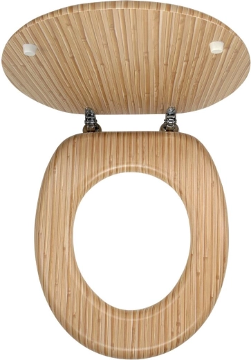 Asiento de WC con chapa de bambú