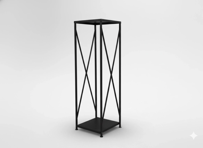 Soporte metálico para leña 34 × 34 × 111 cm
