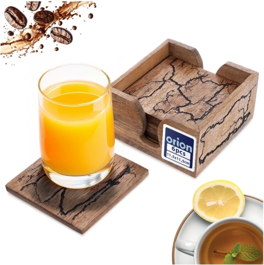 6 posavasos en soporte para uso diario