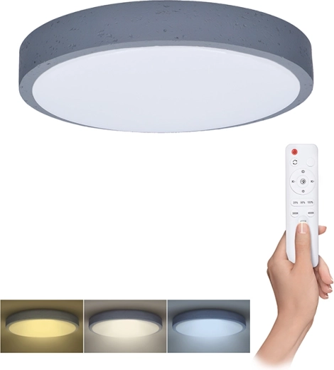 Lámpara LED de techo/pared Solight Grey con mando a distancia, 48 W, 38 cm, regulable