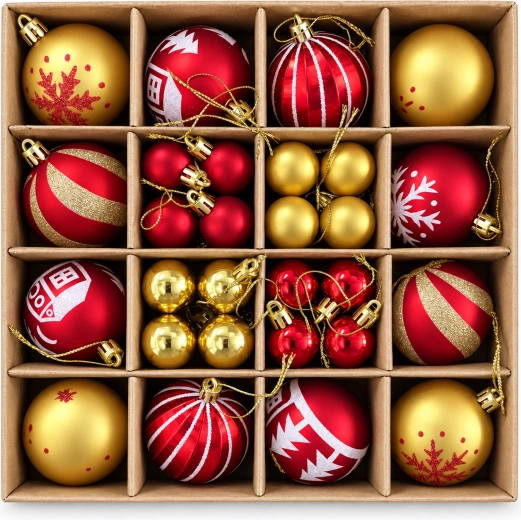 Adornos navideños irrompibles y brillantes para el árbol - 1 unidad
