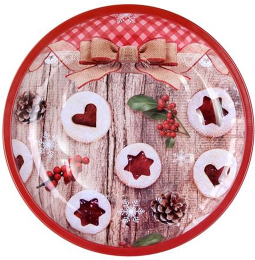 Bandeja de servir de metal TORO 26 cm con motivo de galletas Linzer