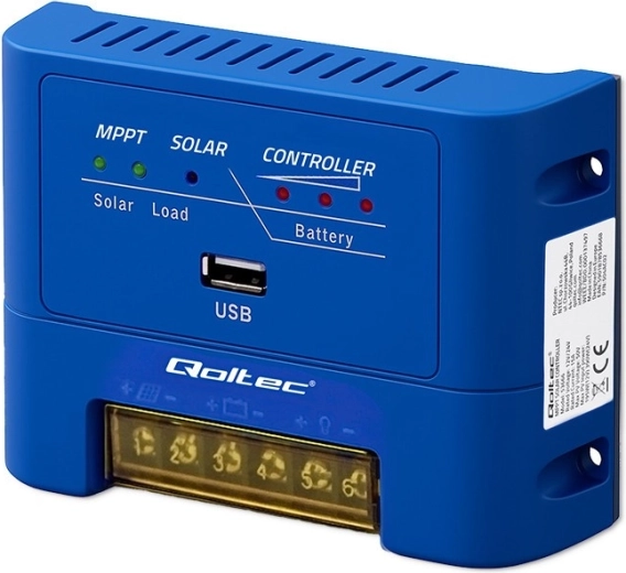 Regulador de carga solar MPPT Qoltec 15 A para 12/24 V, LiFePO4