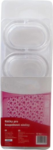 Ganchos para cortina de ducha de baño – plástico transparente, 12 uds