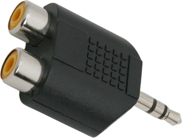 Adaptador estéreo de 2 conectores RCA hembra a conector jack de 3,5 mm macho