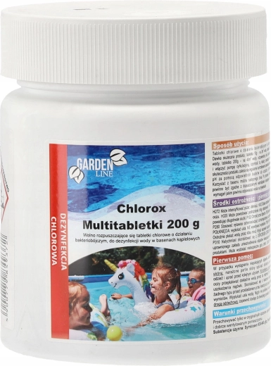 Multitabletas de cloro para piscina CHLOROX 200 g, envase 0,4 kg