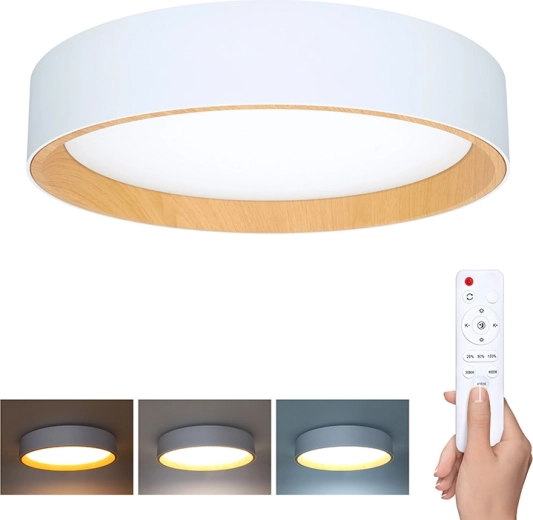 Lámpara LED de techo y pared Solight Larios blanca con mando a distancia, 48 W, 39 cm