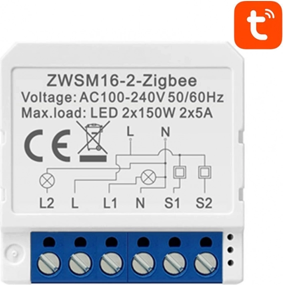 Módulo conmutador inteligente ZigBee Avatto TUYA – De dos canales