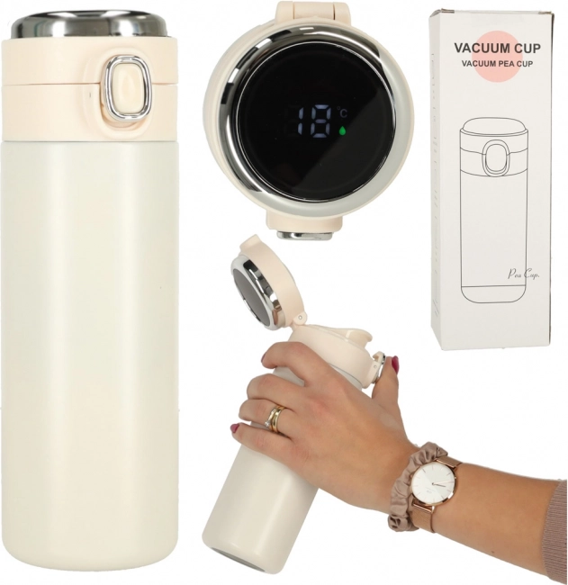 Taza térmica con boquilla LED 420 ml beige