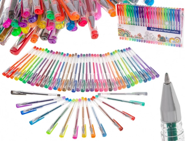 Set de bolígrafos de gel con purpurina, 50 uds
