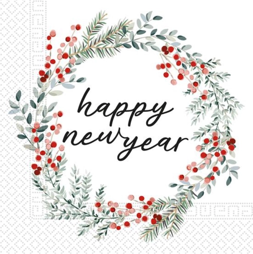 Servilletas de papel 33 × 33 cm, 3 capas, motivo New Year, 20 uds