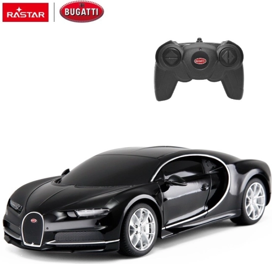 Coche RC Bugatti Chiron con control remoto Rastar 1:24 negro
