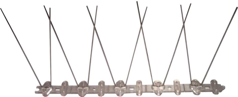 Púas protectoras anti palomas, 25 × 11 cm, plástico e inox, 10 púas