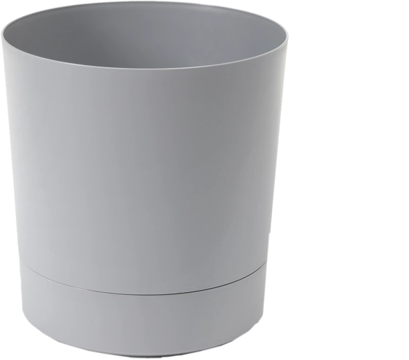 Maceta con plato AURA 35 cm – gris