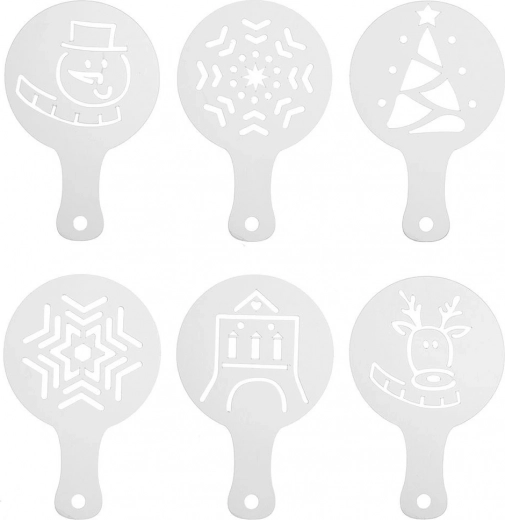 Plantillas navideñas para café y postres, set de 6 uds.