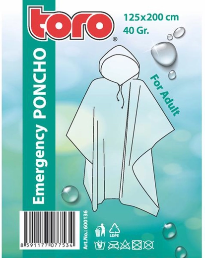 Poncho impermeable para adultos Toro