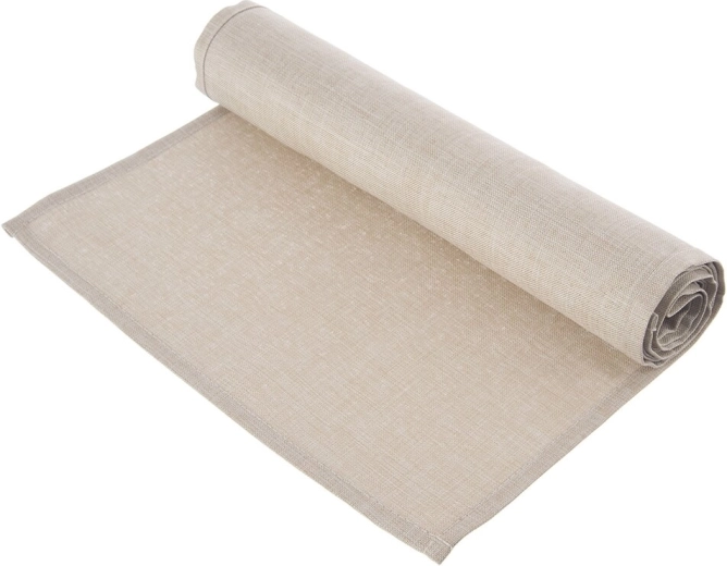 Camino de mesa beige de poliéster 160 × 30 cm