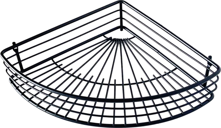 Estante esquinero de baño de alambre negro 31,5 × 22,7 cm
