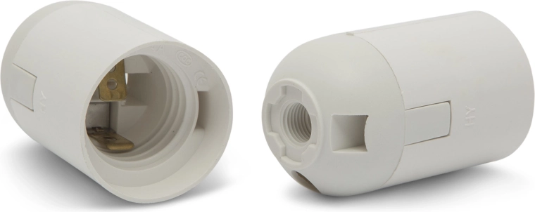 Portalámparas de plástico blanco E27