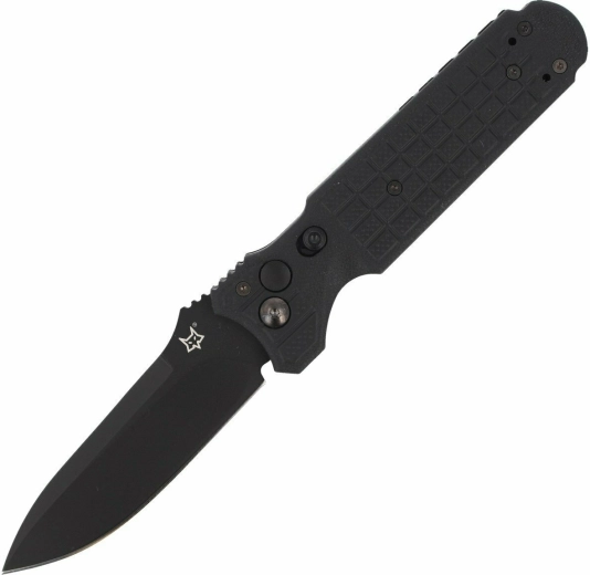 Navaja táctica automática Fox Knives Predator II, 9,5 cm, totalmente negra, FRN