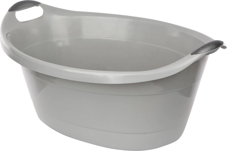 Palangana ovalada de plástico 40 l gris