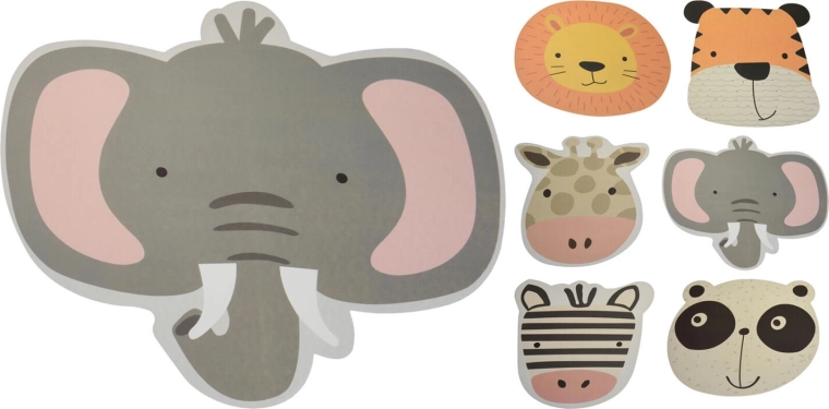 Mantel individual infantil de plástico con animalitos 43,5 × 28,5 cm, surtido de motivos