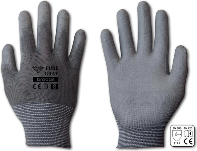 Guantes protectores Pure Gray PU talla 10 (XL)