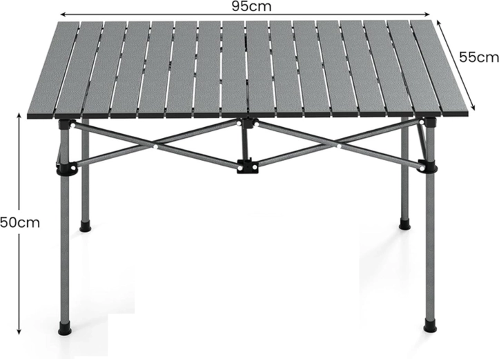 Mesa turística de camping plegable con bolsa 95 × 55 × 50 cm