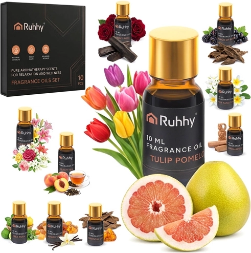 Set de aceites aromáticos RUHHY 10 × 10 ml con goteros
