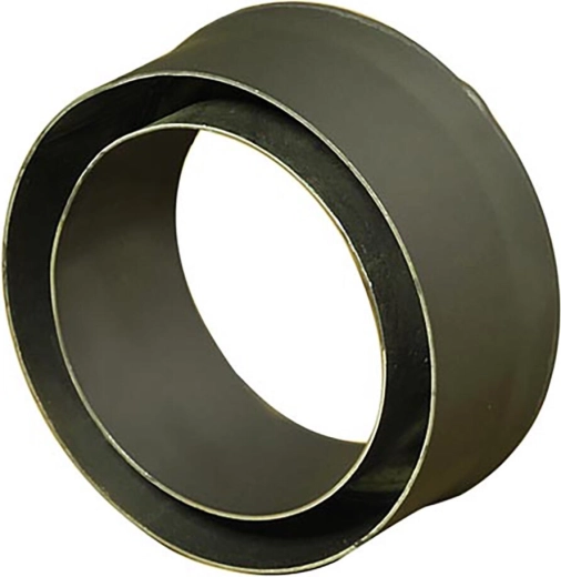 Reducción de humos para chimenea 180/150 mm, longitud 80 mm, grosor 1,5 mm, negra