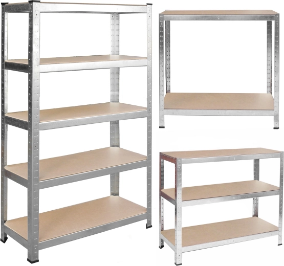 Estantería metálica HUMBERG 150 × 75 × 30 cm, construcción reforzada, 5 baldas, sin tornillos